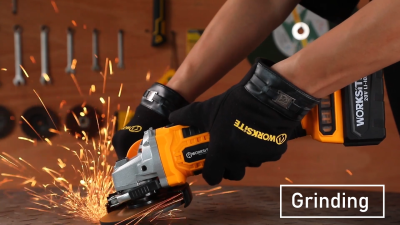 WORKSITE Angle Grinder 4-Pole Motor Variable Metal Cutting 