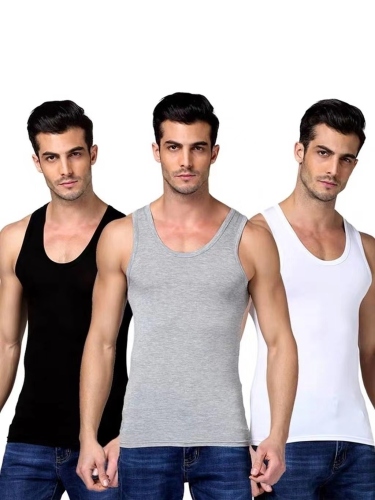 [cotton vest] men‘s cotton sports undershirt men‘s sleeveless hurdle i-shaped sweat-absorbent large size