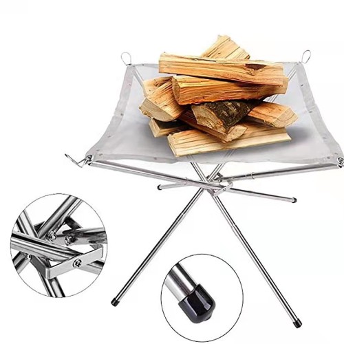 Campfire Rack Outdoor Fire Rack Folding Portable Fire Rack Barbecue Grill Burning Rack