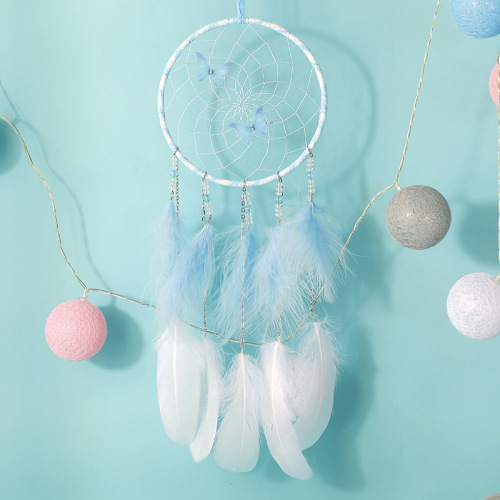self-created new creative home crafts dreamcatcher ins style girly heart gift colorized butterfly wind chimes pendant