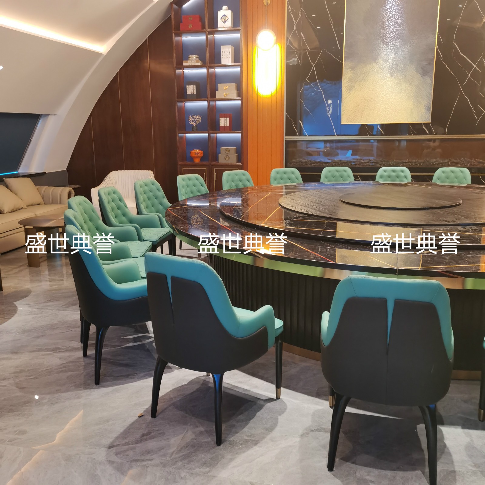 衢州国际酒店实木餐椅海鲜餐厅轻奢宾利椅会所现代简约拉扣实木椅