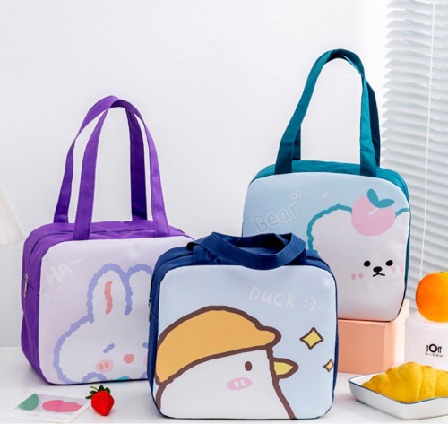 new square cartoon insulation bag portable lunch bag lunch box bag outdoor picnic ice bag