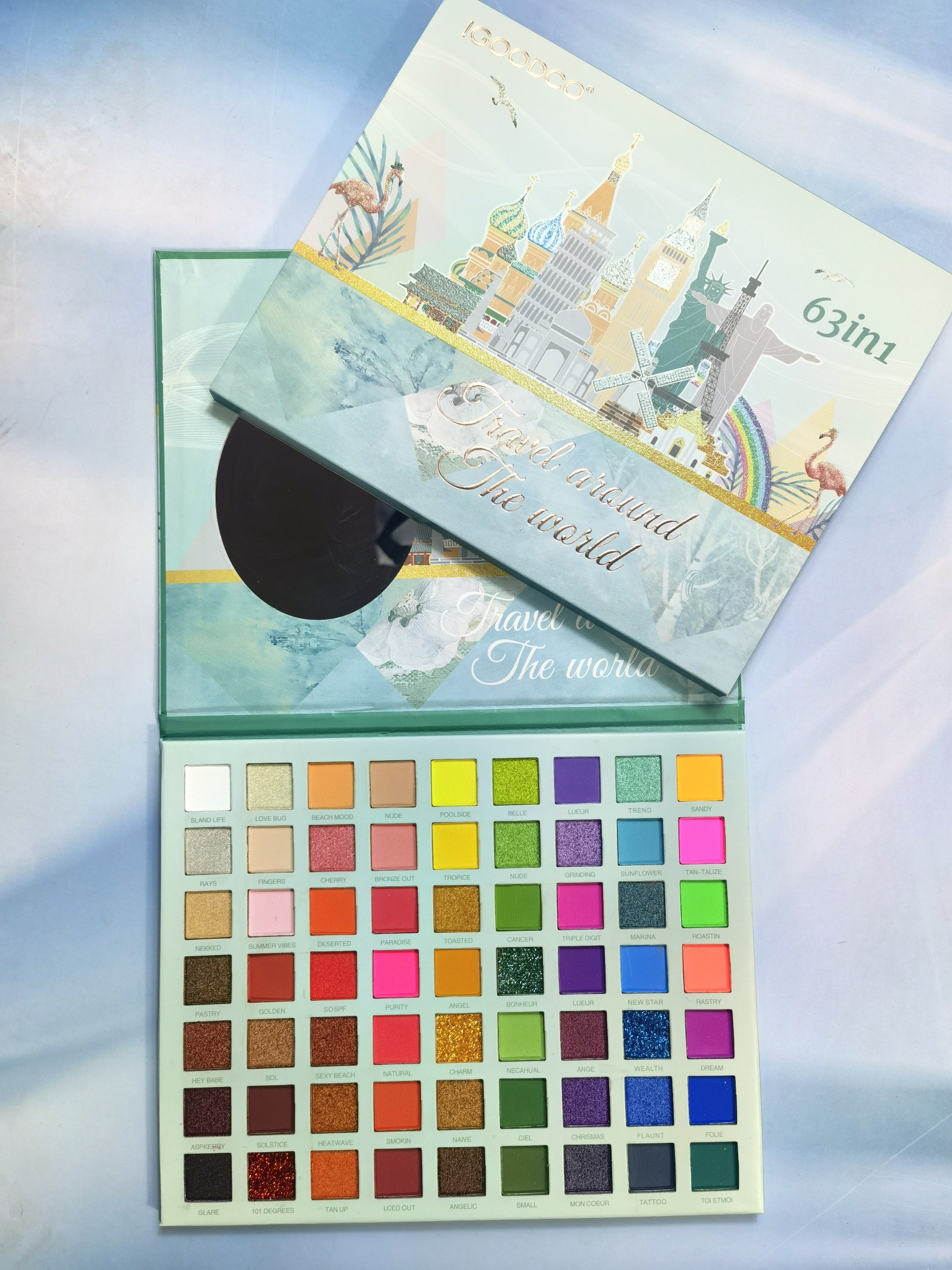 63colors Eyeshadow High quality easy coloring without flying powder