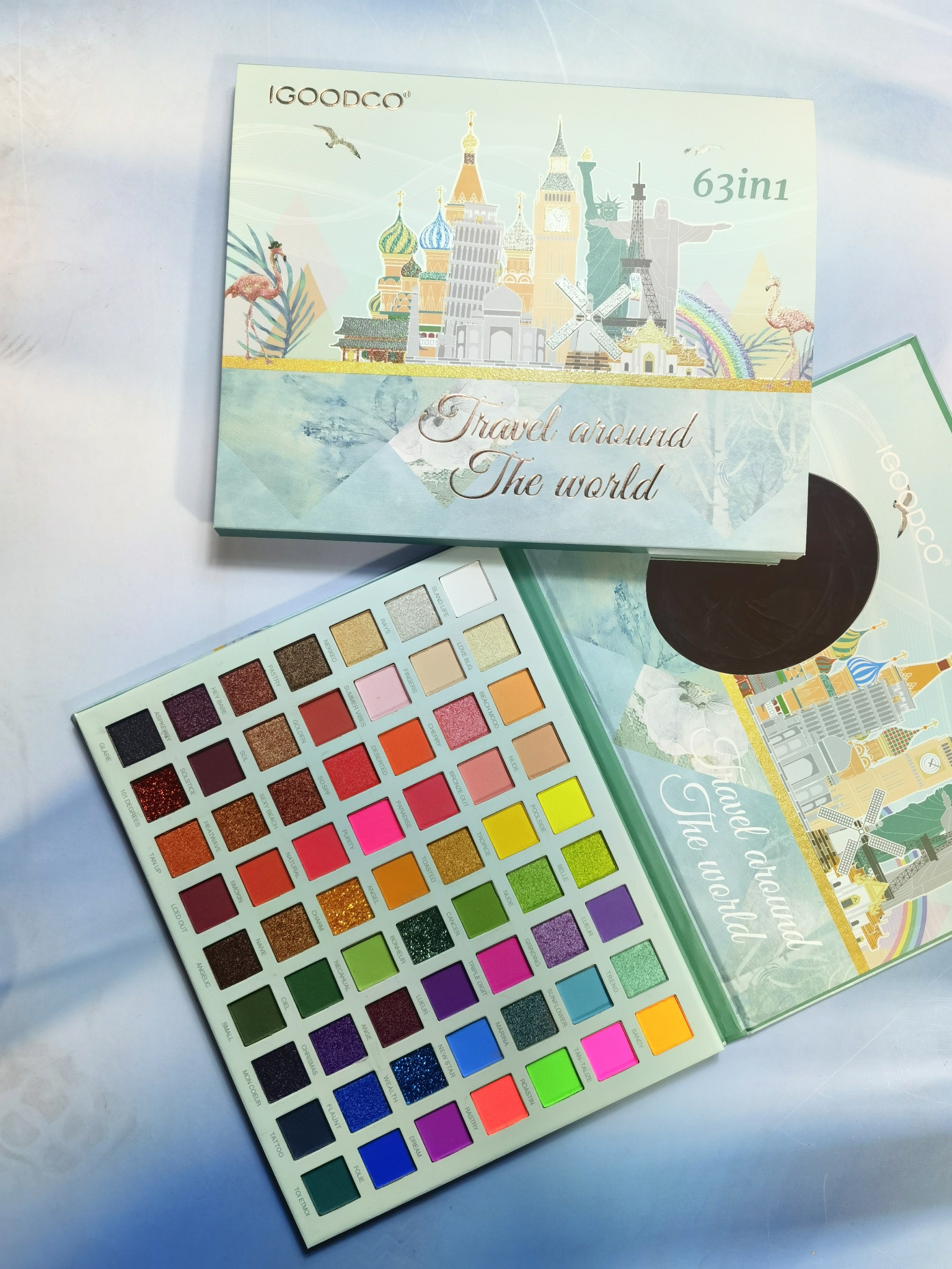 63colors Eyeshadow High quality easy coloring without flying powder