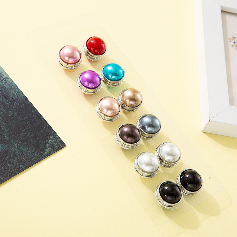 Factory direct pearl magnetic button brooch decoration pin collar ornament dualuse brooch scarf ornament strong magnet 