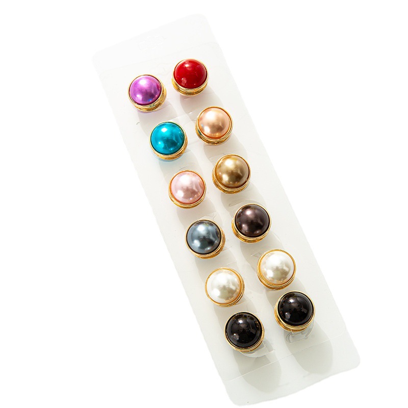 Factory direct pearl magnetic button brooch decoration pin collar ornament dualuse brooch scarf ornament strong magnet 