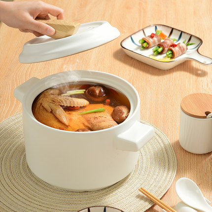 household ceramic casserole stew pot gas soup pot gas stove special casserole high temperature resistant gift gift box