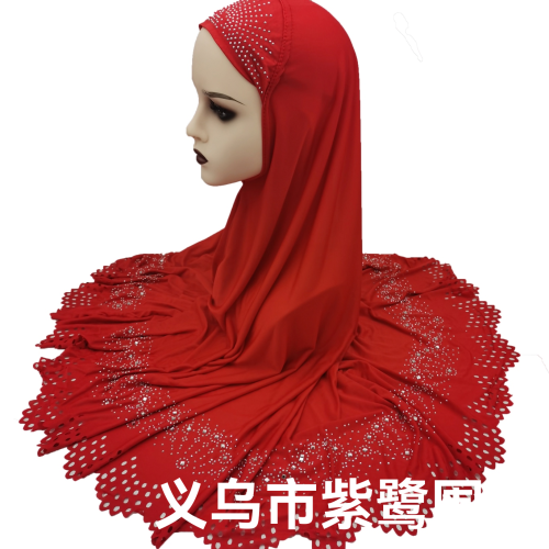 foreign trade hot sale european and american style women laser cutting flower hot drilling veil tam-o‘-shanter toque