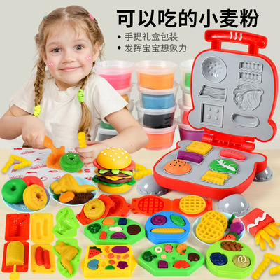 Fun Hamburger Colored Clay Noodle Maker Plasticine Toy Ultra-Light Clay Handmade DIY Making Colored Clay Mold Wholesale