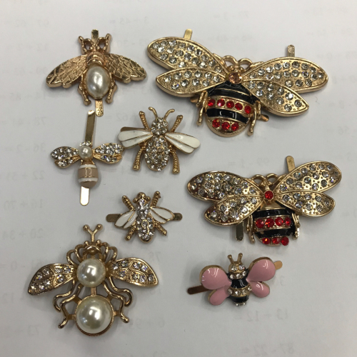 hardware bee with pearl rhinestone available single shoes boots hats brooch bags