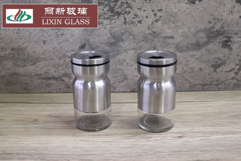 不锈钢调味瓶套皮调味瓶调料瓶调料罐调味罐套装调料瓶铁架调料瓶