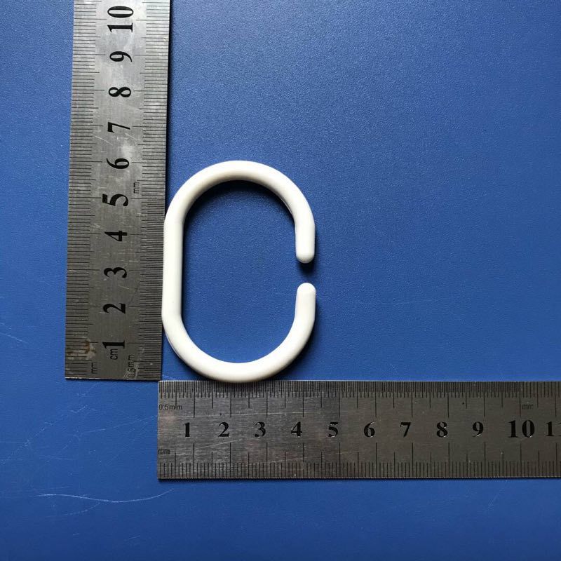 厂家直销批发优质C型塑料窗帘环配件浴室白色挂环无痕塑料挂钩