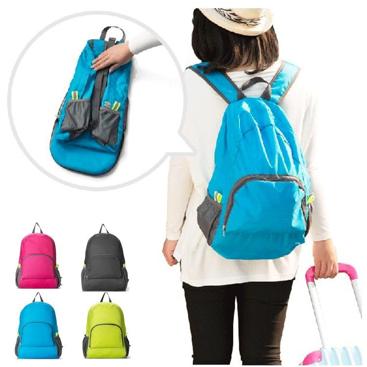 Gift Nylon Waterproof Folding Backpack Female Male Outdoor Sport Climbing Storage Backpack Travel Ba