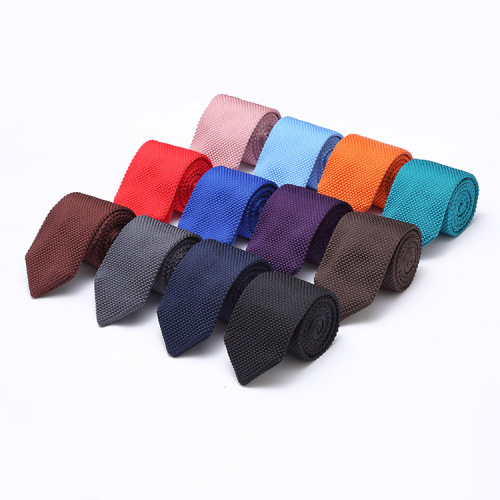 New Fashion Trendy Solid Color Adult Men‘s and Women‘s Solid Color Tie Casual Winter All-Matching Polyester Pointed Tie