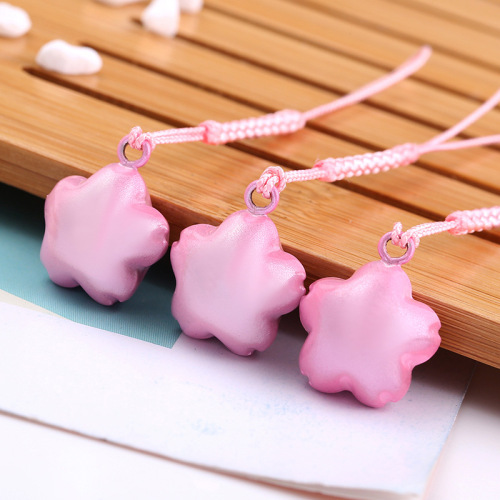 japanese dream pink bell copper rayon mobile phone rope small colorful rope paint bag cherry blossom ornaments gifts