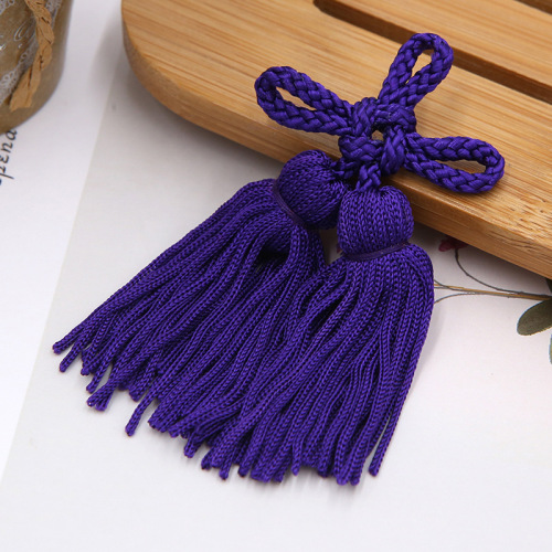 Factory Direct Supply Rayon Purple Monochrome High Density Tassel Curtain Lace Lace Accessories Decoration in Stock Wholesale