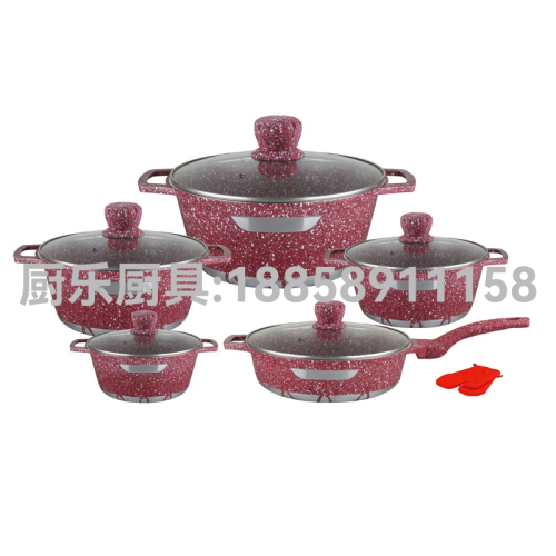 Jianke 10-Piece Soup Pot Stew Pot Universal Non-Stick Kitchen Supplies Pot Supplies in Stock Wholesale