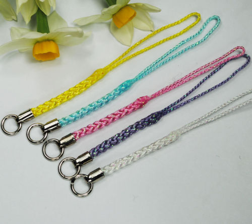 Japanese Style Small Lanyard DIY Accessories Colorful Silk Mobile Phone Rope Jewelry Lanyard plus Circle