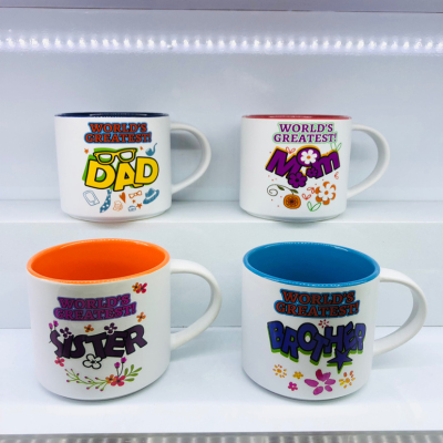 Rm76 Family Water Cup Brothers and Sisters Gift Cup Mom and Dad Daily Use Articles Mug Festival Ceramic2023