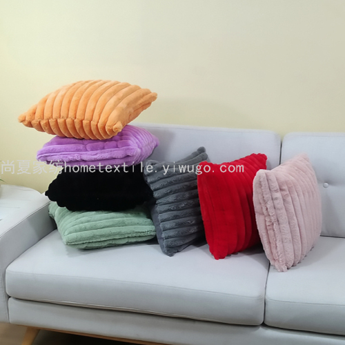 new rabbit fur pillowcase plain corduroy sofa cushion simple style pillow bedside lumbar support car cushion