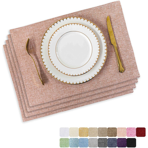 Linen Placemat Artificial Burlap Material Washable Reusable Kitchen Hotel Dining Table Cushion Coaster