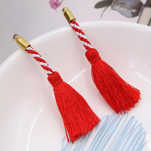 Gold-Plated Small Bell Rayon Tassel Hanging Fringe Lace Curtain Decoration Factory Direct Supply Spot Wholesale