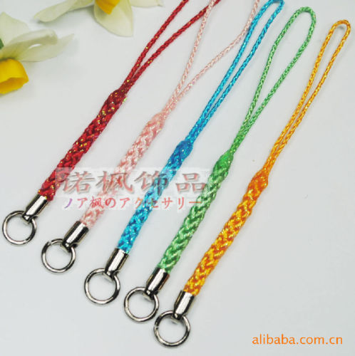 New Woven Mobile Phone Strap Dust Plug Mobile Phone Sling Metal Ring Mobile Phone Lanyard Braided Rope Keychain Pendant