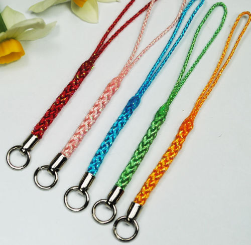 japanese-style genfu button five-color white k plus circle rayon colorful mobile phone rope lanyard factory direct supply samples can be customized