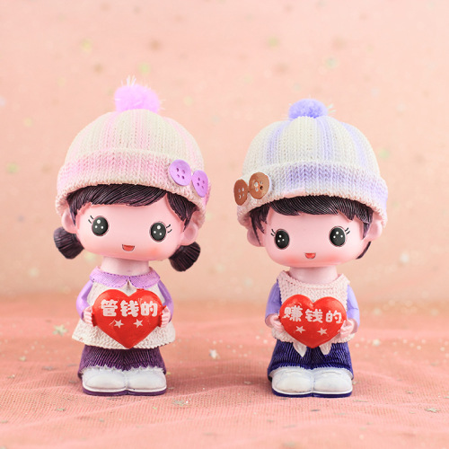 new cartoon cute couple creative car decoration shaking head doll personality home table-top decoration