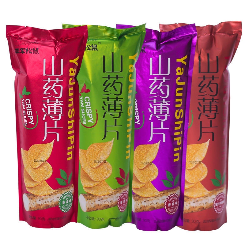 山药薄片薯片90g休闲办公室零食山药脆片33g整箱