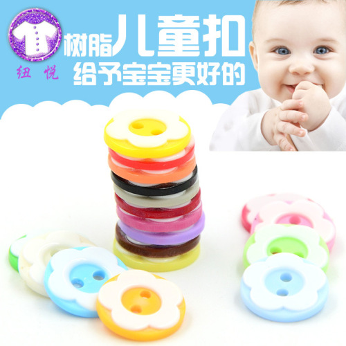 new yue resin eye button children cartoon flower type button baby sweater cufflink handmade diy material