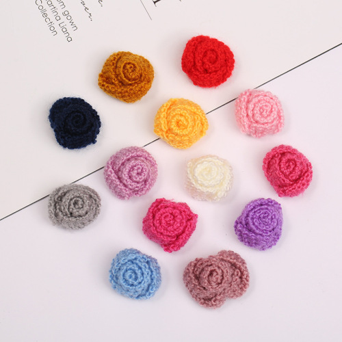 DIY Small Flower Ornament Shoes and Hat Bag Accessories Flower Accessories Wholesale Mini handmade Knitted Flowers Multiple Colors 