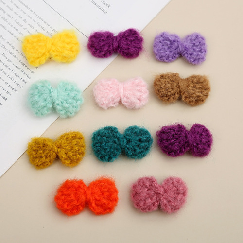 Factory Direct Supply Wool Bow Multicolor Handmade Brooch Children Cute Accessories Clothing Accessories wholesale Customization