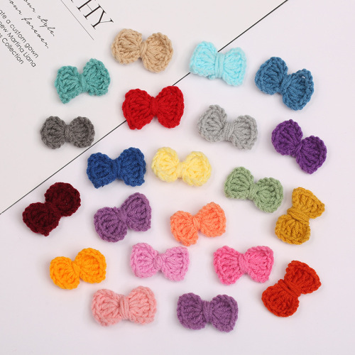 Factory Direct Supply Wool Bow Multi-Color Handmade Brooch Children Cute Accessories Clothing Accessories Wholesale Spot