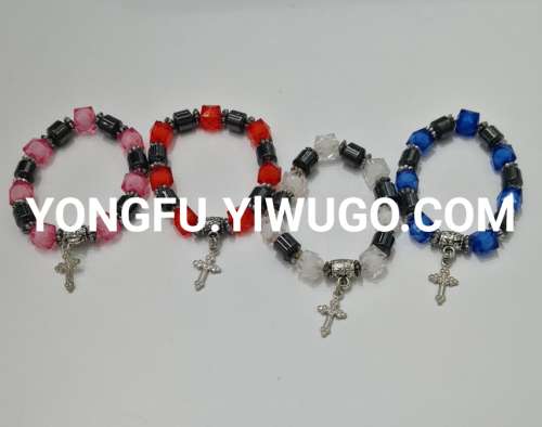 black gall stone magnetic bracelet， religious children‘s bracelet