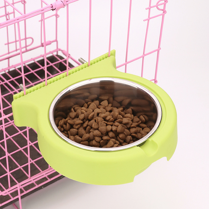 新款不锈钢宠物碗挂式碗食具防打翻狗盆狗碗猫碗喂食器工厂批发