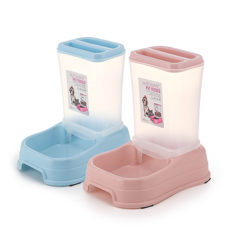 宠物饮水喂食器 二合一立式自动喂食喂水器猫咪喝水 现货批发狗碗