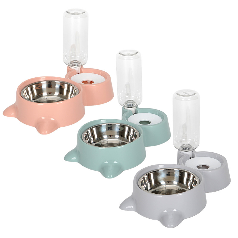 宠物用品 双碗狗碗猫碗自动饮水器 防打翻食物碗狗粮碗猫咪续水碗