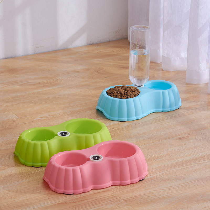 宠物用品连体两用双碗自动饮水猫盆猫食盆猫饭碗猫粮盆宠物碗
