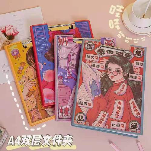 student double-layer test paper folder original hong kong style girl series writing pad high-looking ins style stationery