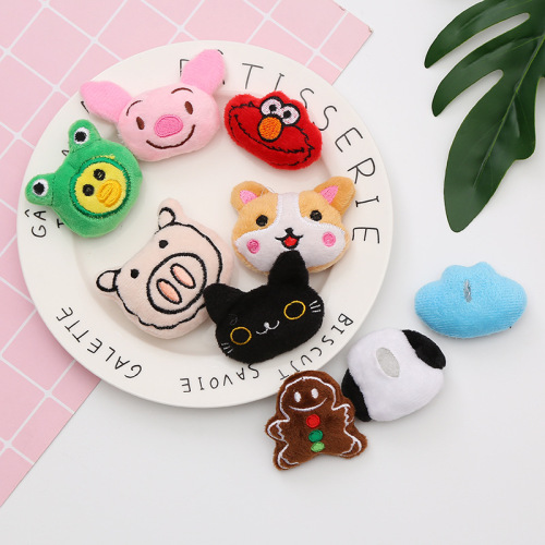 animal cartoon head fur ball accessories doll brooch clothing doll accessories wholesale doll accessories