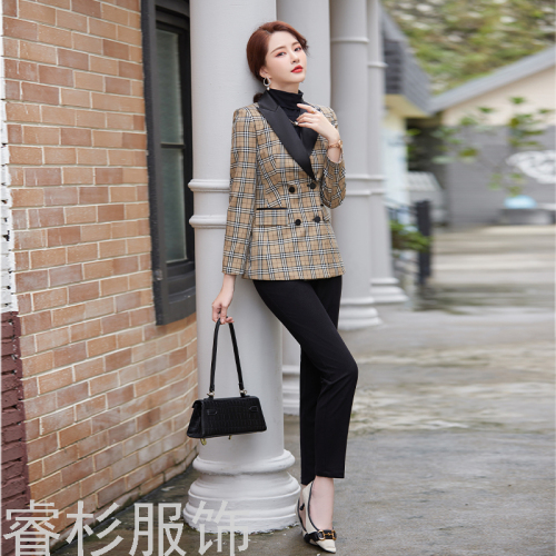 Plaid Women‘s Suit 2021 Best-Selling New Type Trendy Fall Winter Fashion Western Style Youthful-Looking Fashionable Suit