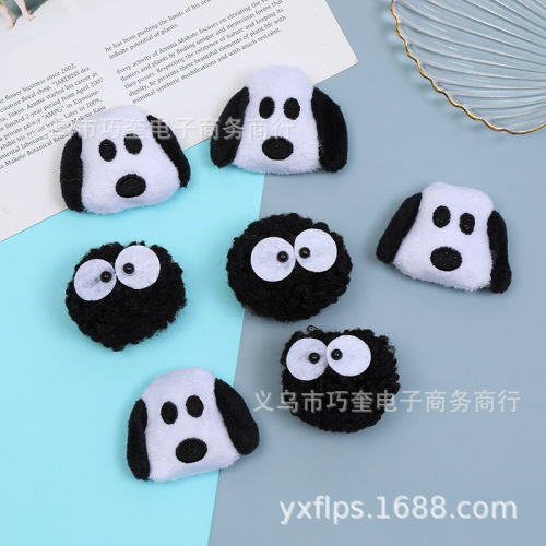 Korean Style Black and White Dog Cute Puppy Cute Cartoon Animal Head Briquette Accessories Student Doll Brooch Decorations Lot