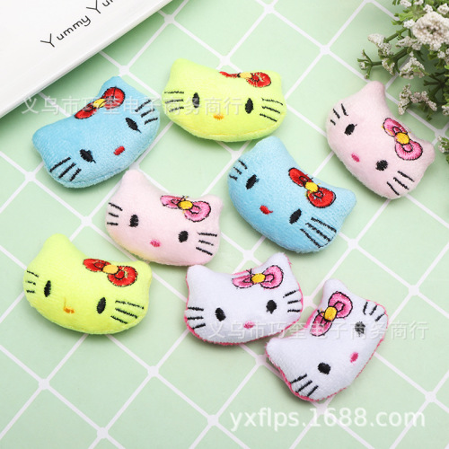 creative cartoon animal small flower cat accessories cute semi-finished products di y accessories cotton filled color plush small toys