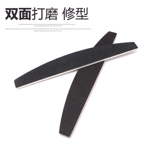 factory direct sales black sand semicircle nail file double-sided nail polishing strip nail tools