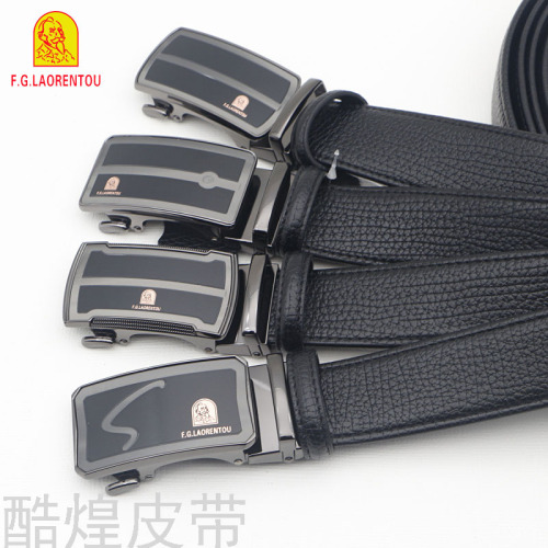 Old Man‘s Head/F. Glaorentou Belt Men‘s New Business Automatic Buckle Belt Fashion Casual Youth Belt 