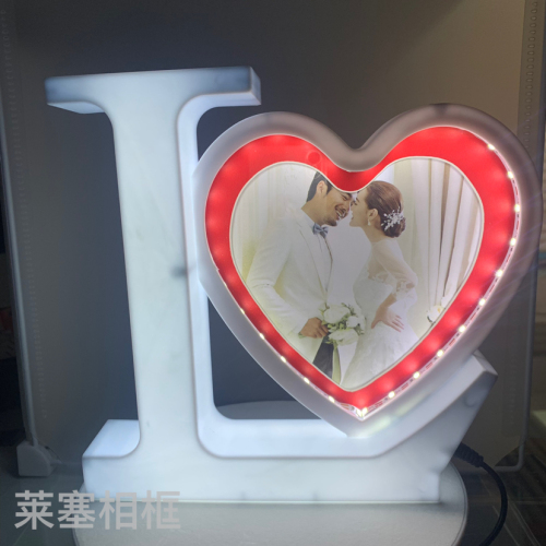 love creative decoration crafts with led light home decoration gift photo living room bedroom magic mirror photo frame