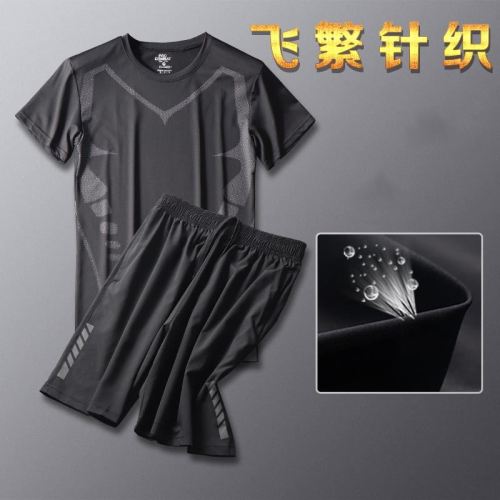 running suit men‘s sports room fitness clothes short-sleeved shorts summer ice silk quick-drying clothes loose basketball training clothes