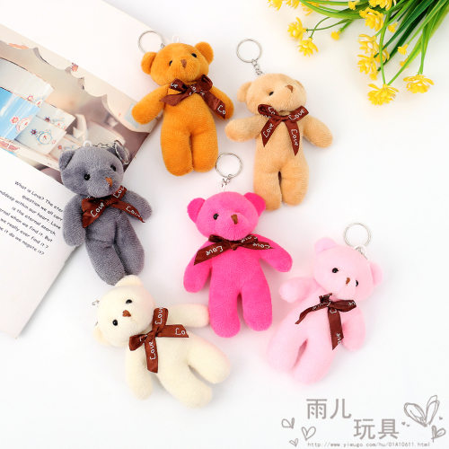 korean new bow tie siamese bear bear ornaments plush bag pendant bag decoration pendant keychain doll