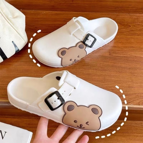 2122 closed toe slippers cute slip-on lofter non-slip cartoon flat slippers spot wholesale export orders